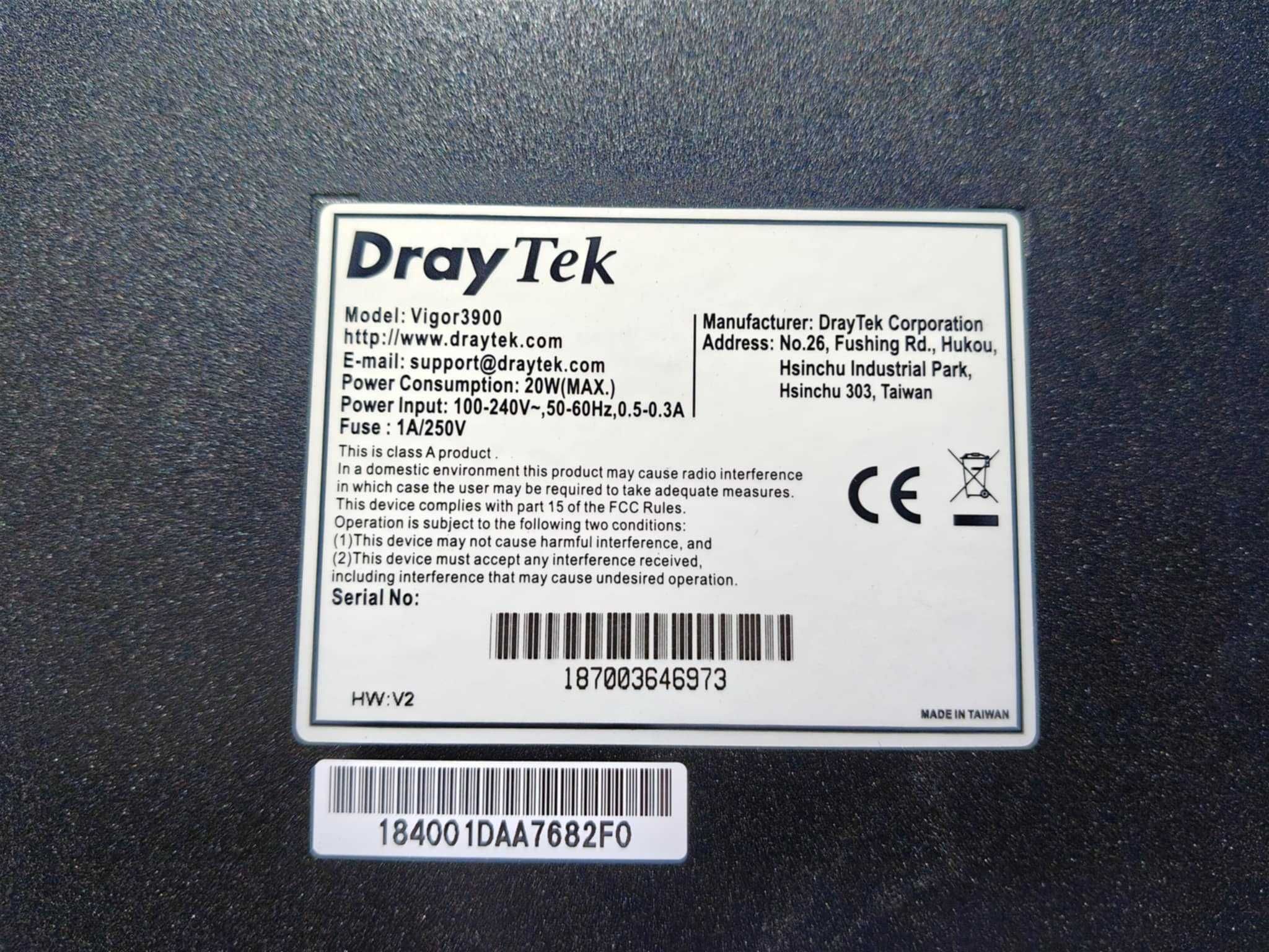 Router DrayTek Vigor 3900 (7x WAN,VPN, 100x SSL VPN) jak nowy 12mcy GW