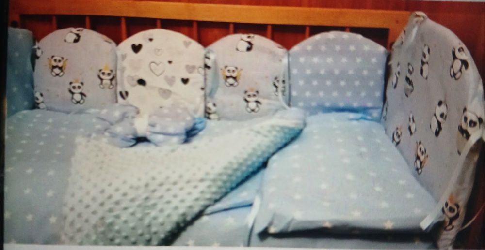 Дитячі постільні комплект 9 елементів + бортик косичка