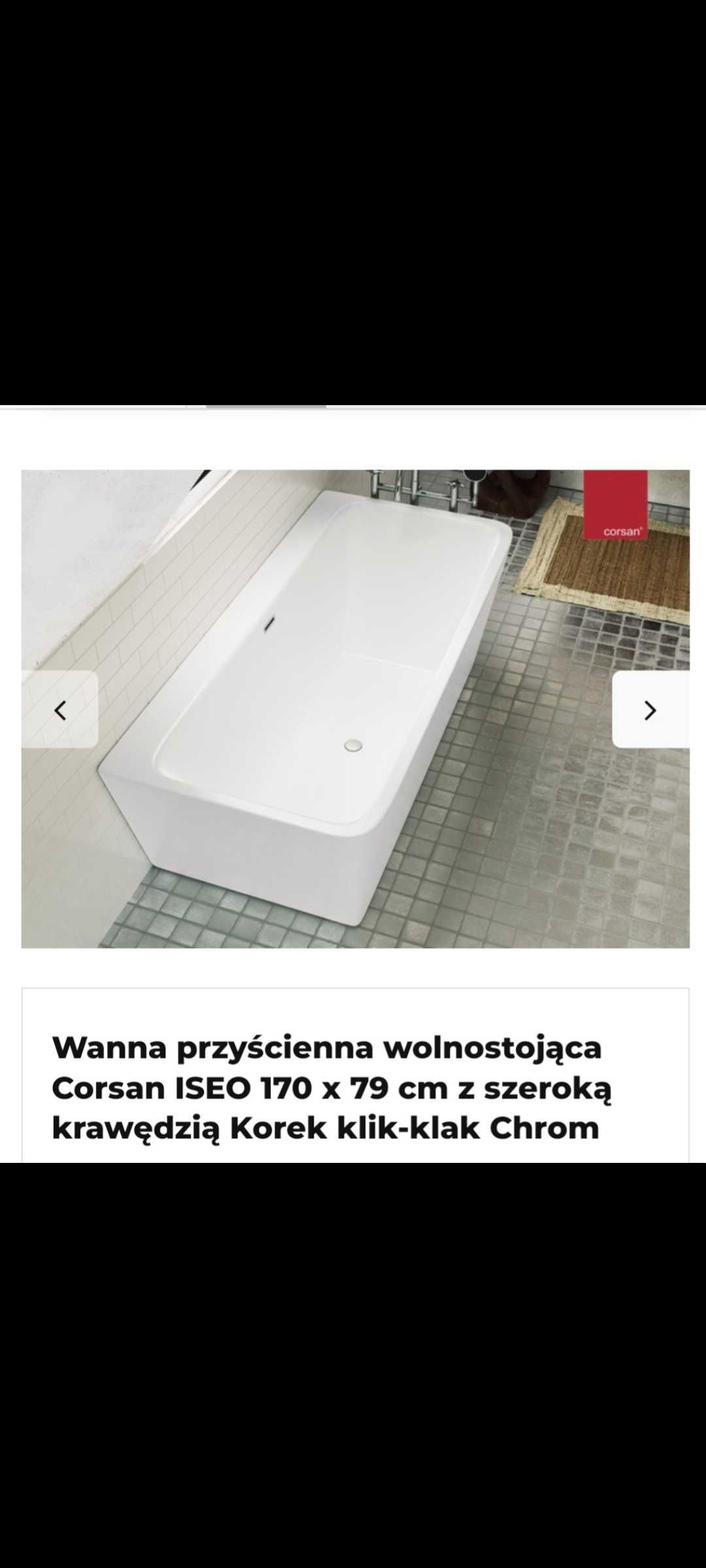 Wanna ISEO L 160cm nowa,  dodatkowo baterie czarny mat nowe