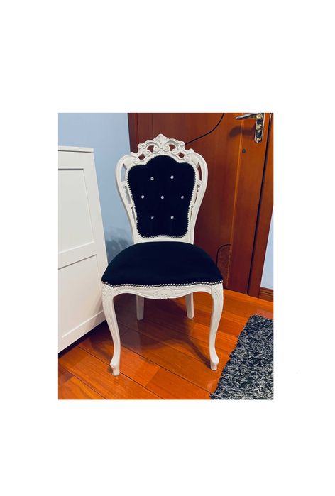 Stylowe Krzesło Ludwik Kryształki Glamour (2 sztuki)