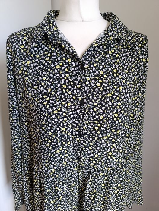 Sukienka nowa bez metki w kwiaty kloszowana z wiskozy na co dzień do p