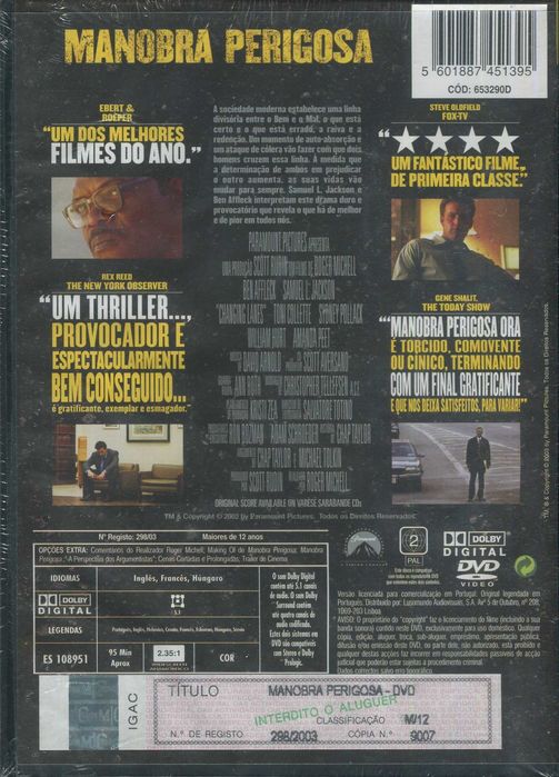 Manobra Perigosa - Novo/Selado c/Ben Affleck, Samuel L. Jackson