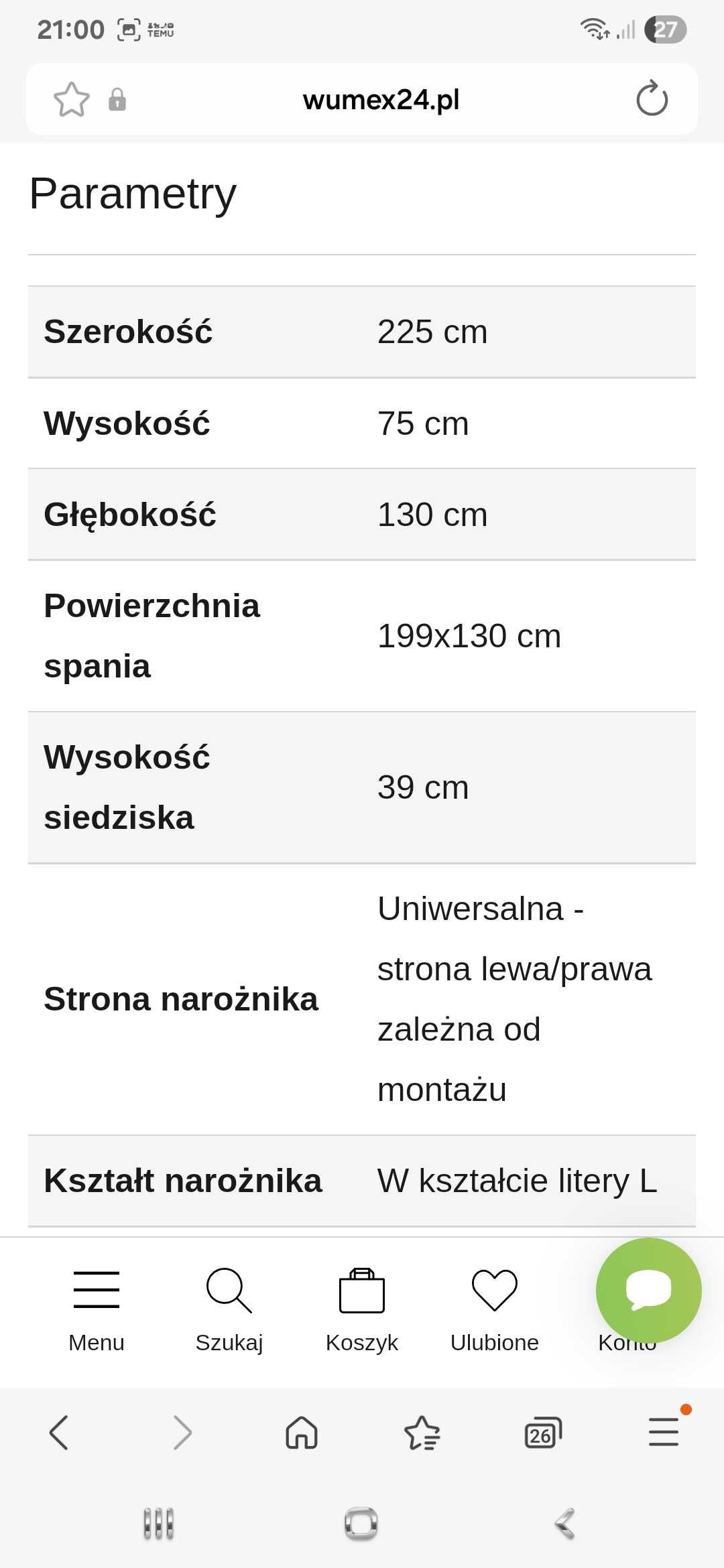Prawie nowy narożnik Montana z funkcja spania