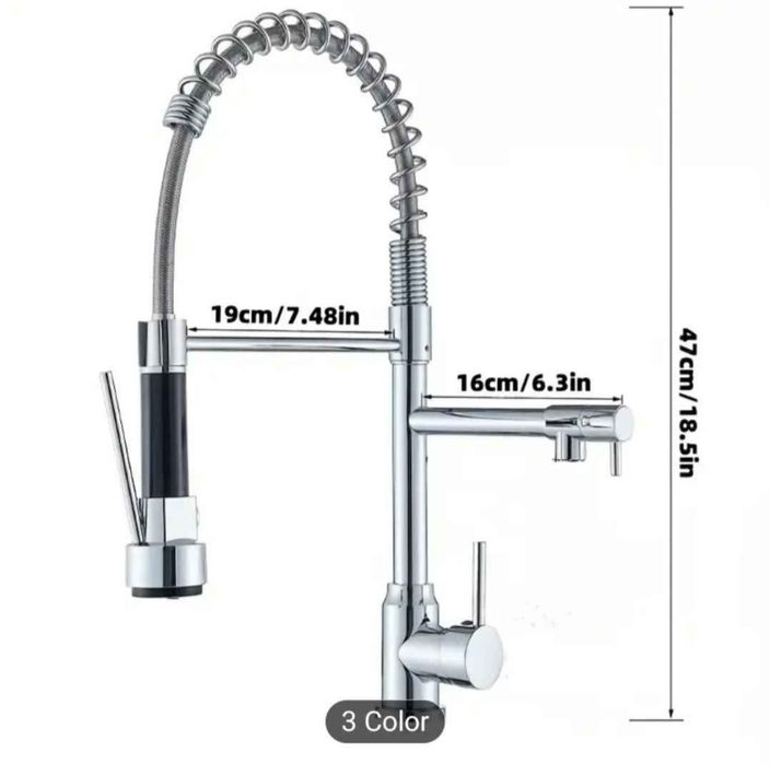 Torneira de cozinha MASTER CHEF 1 chuveiro profissional e bica giratór
