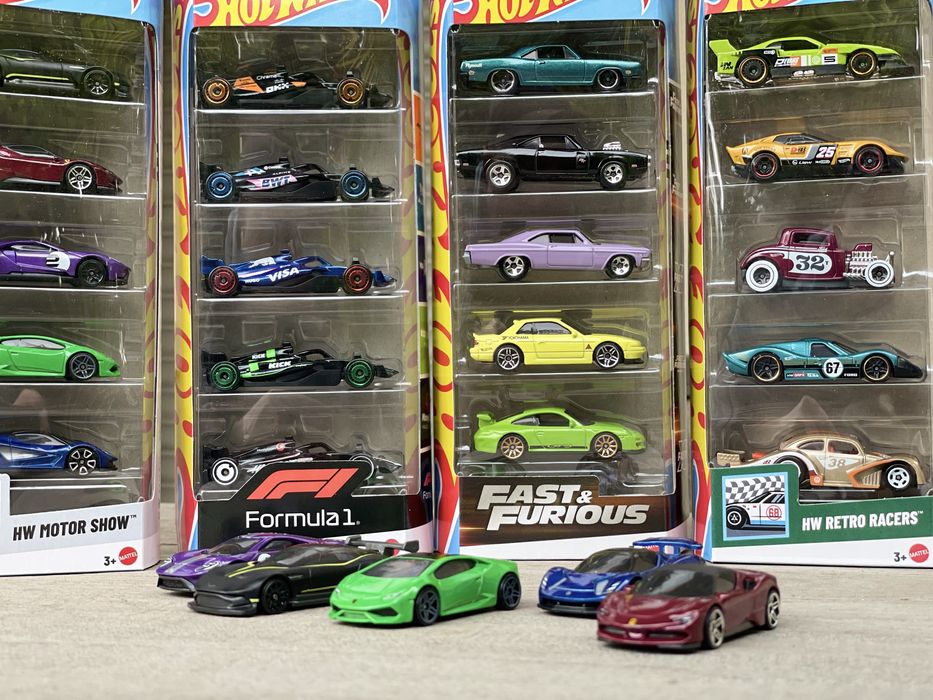 Набор из 5 машинок Хот Вилс 1:64 NEU Europa