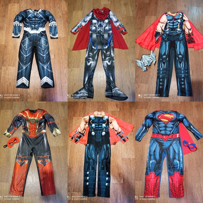 Костюм ,мстители,тор, Спайдермен, супермен, черная пантера, 8-12 лет