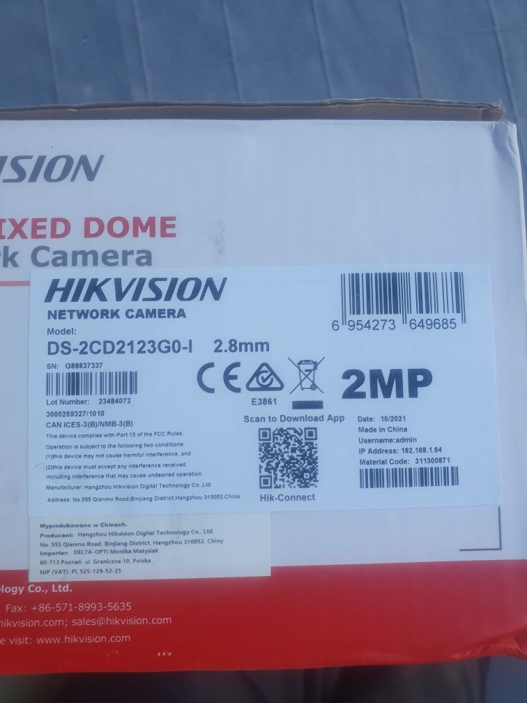 Kamera hikvision ds-2cd2123g0-i