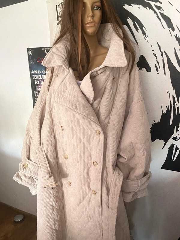 Wow ! Mega Oversize Płaszcz Pikowany Plus Size 52/54