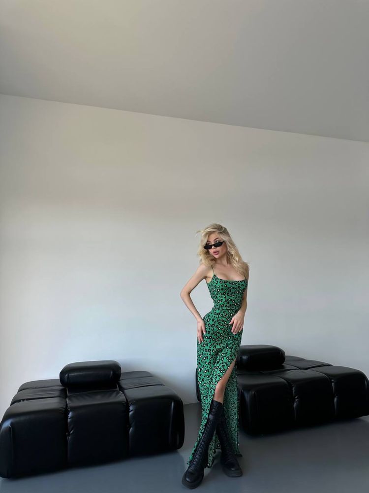 Сукня «зелений леопард»