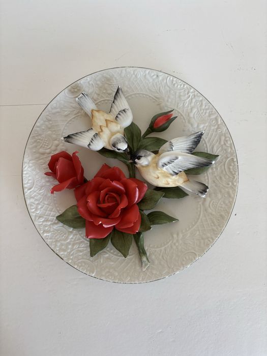 prato antigo decorativo de porcelana da Franklin Mint
