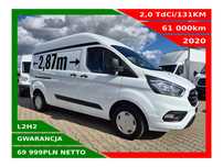 Ford transit-custom L2H2 *69999zł NETTO* 2.0TdCi/131KM  Klimatyzacja, Tempomat, Asystent Pasa Ruchu, Czujniki parkowania
