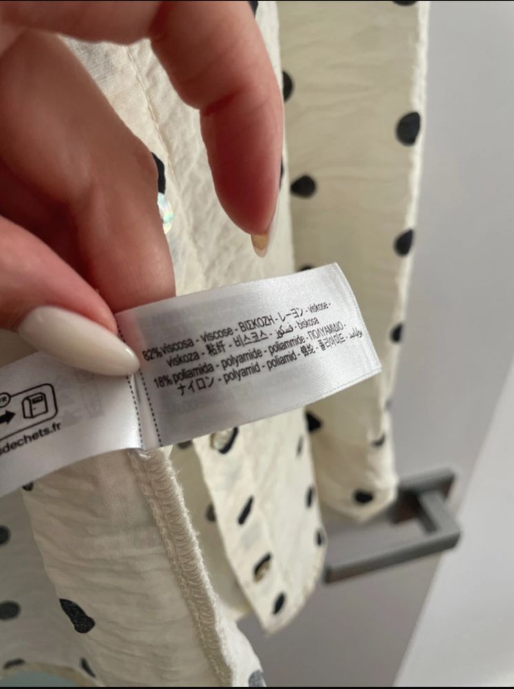 Koszula z wiskozy w kropki Zara 40 L