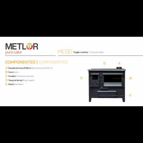 Fogao de lenha modelo ME 130 Metlor