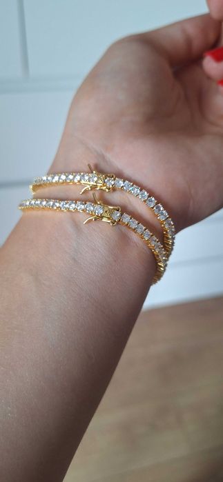 Bransoletka złota swarovski tennis cyrkonie matrix zapiecie bransoleta