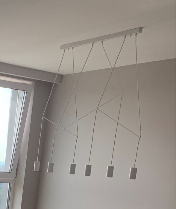 Люстра GU10 6x35W — стильна підвісна, біла