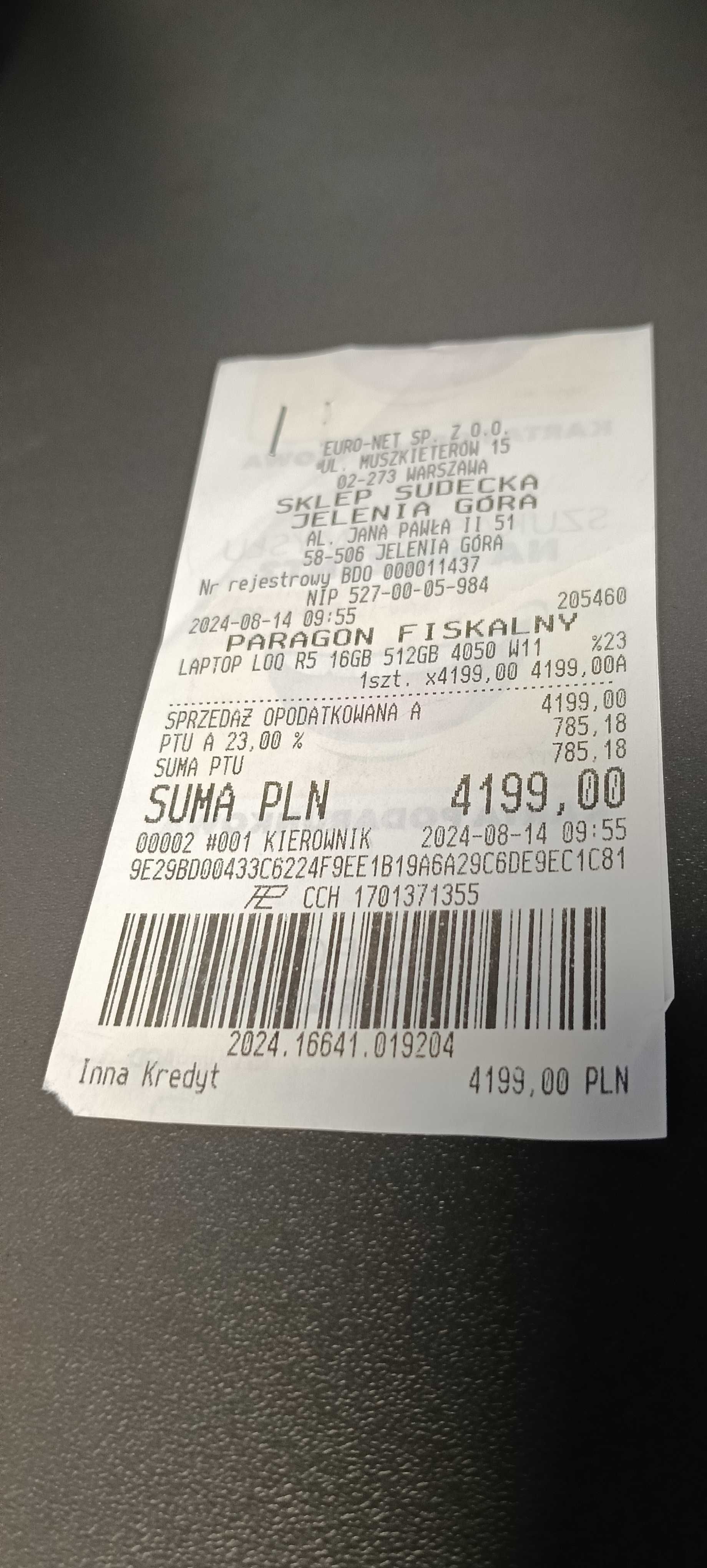 Laptop gamingowy Lenovo LOQ 15APH8 16GB/512GB/NOWY/Gwarancja