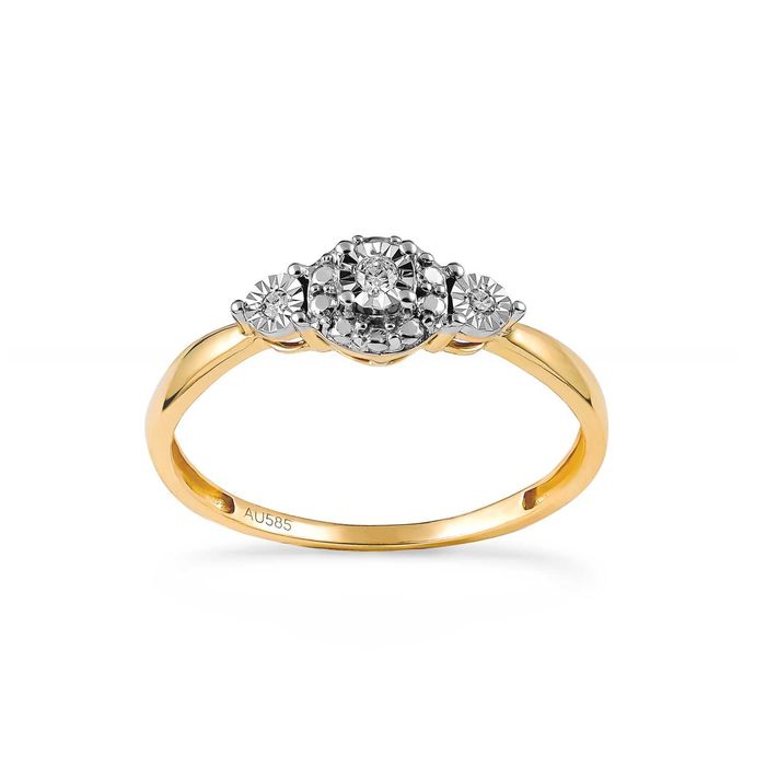 Złoty pierścionek z brylantami Próby 585 Rozmiar 15