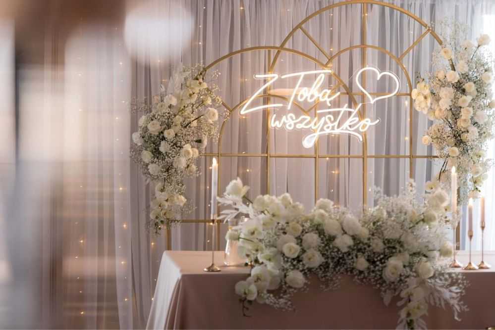 Napis neon LED na wesele „Z Tobą wszystko”