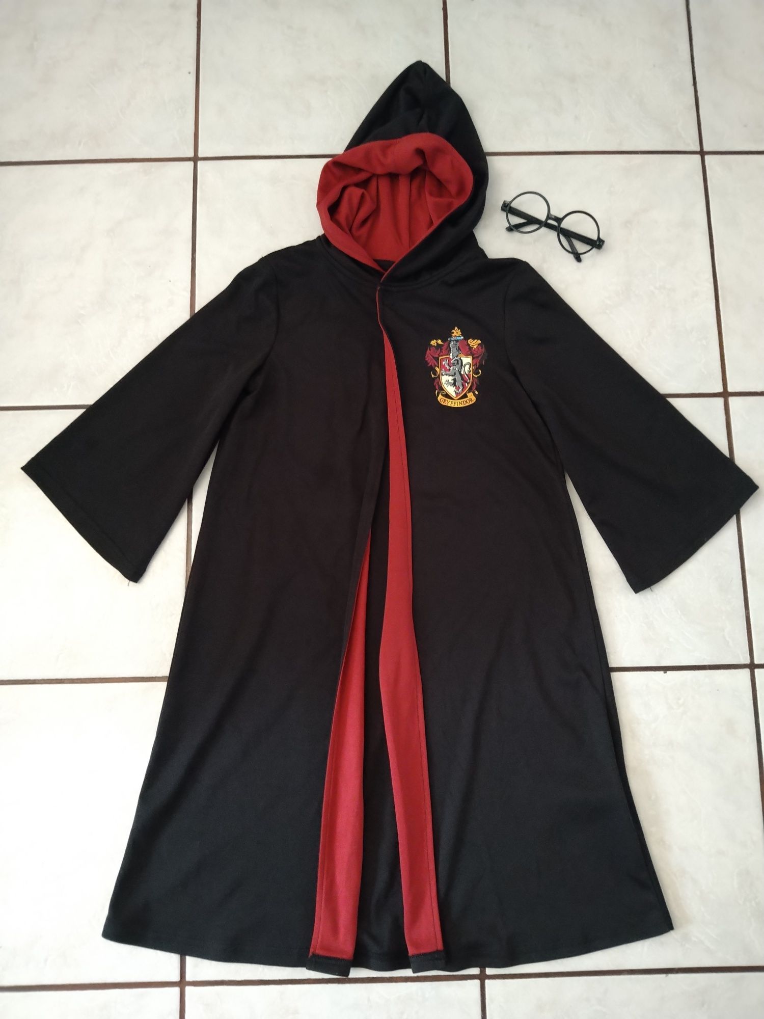 Strój szata peleryna + okulary Harry Potter Gryffindor H&M 110/116