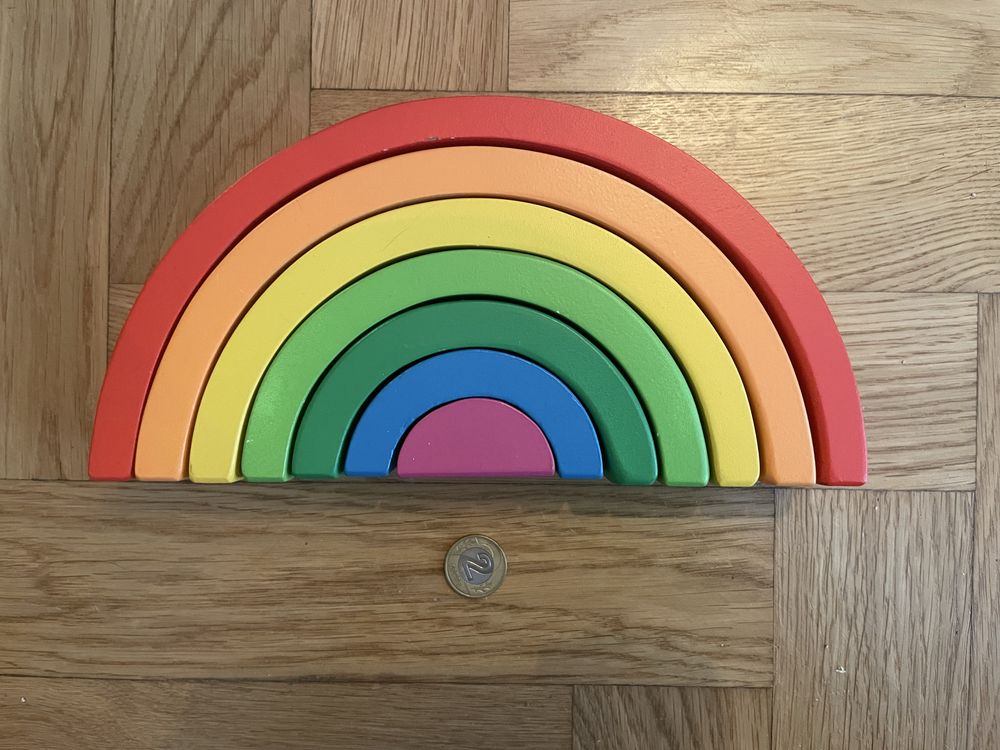 Tęcza Playtive Montessori drewniana klocki jak Grimms grims z drewna