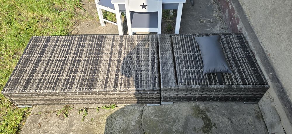 Leżak.ogrodowy ,wiklina, składany