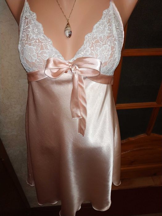 Эротический женский пеньюар нежно розового,персикового цвета 38 р