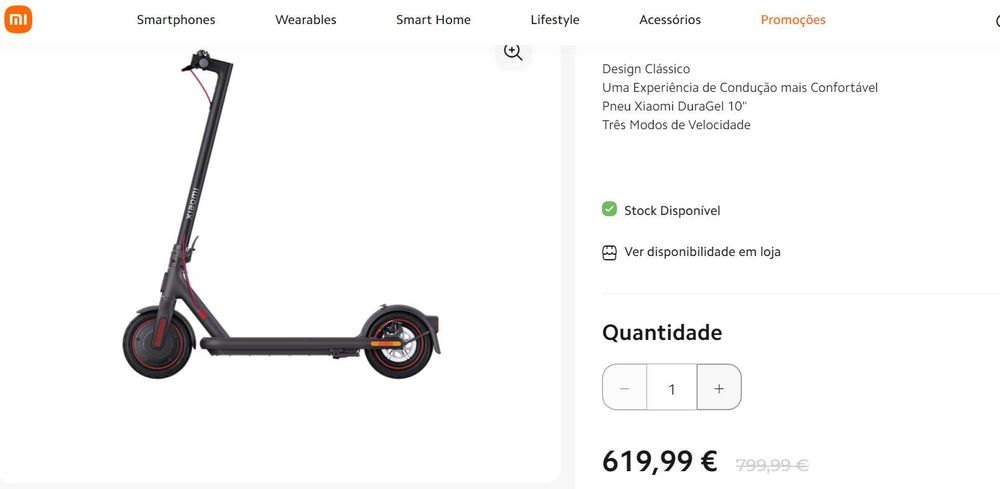 Trotinete eléctrica como nova.