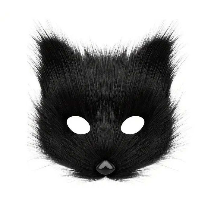 Przebranie lisa ogon pluszowa maska łapki na karnawał czarne