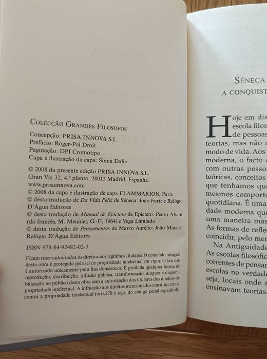 Séneca - A Vida Feliz / Manual / Pensamentos (c/portes)