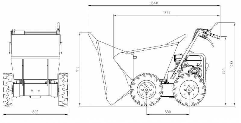 Wozidło taczka 4x4 loncin spalinowe wywrotka kiper 300 kg