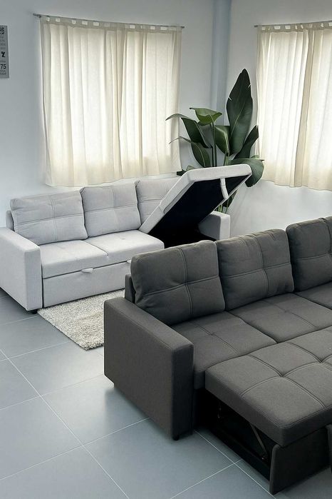 SALDOS!!! SOFAS CAMA COM BAU NOVOS levamos na casa paga na entrega