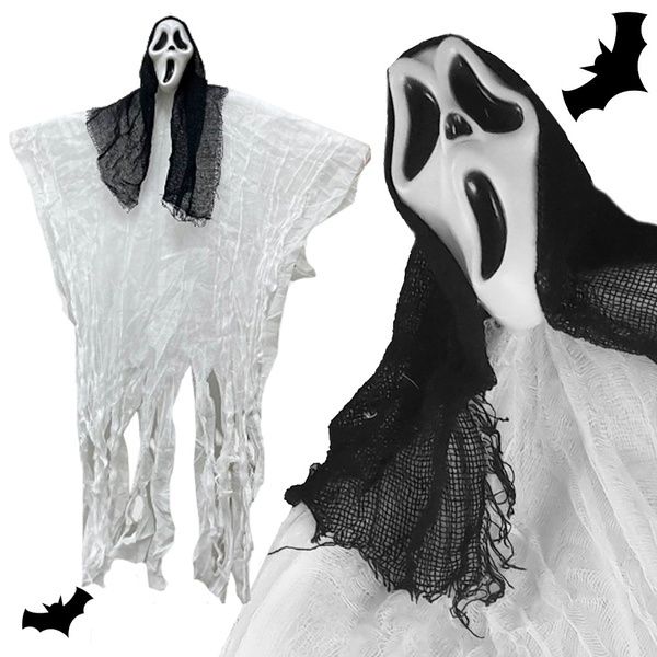 Dekoracja halloween wisząca ozdoba duch maska krzyk szkielet zjawa 90