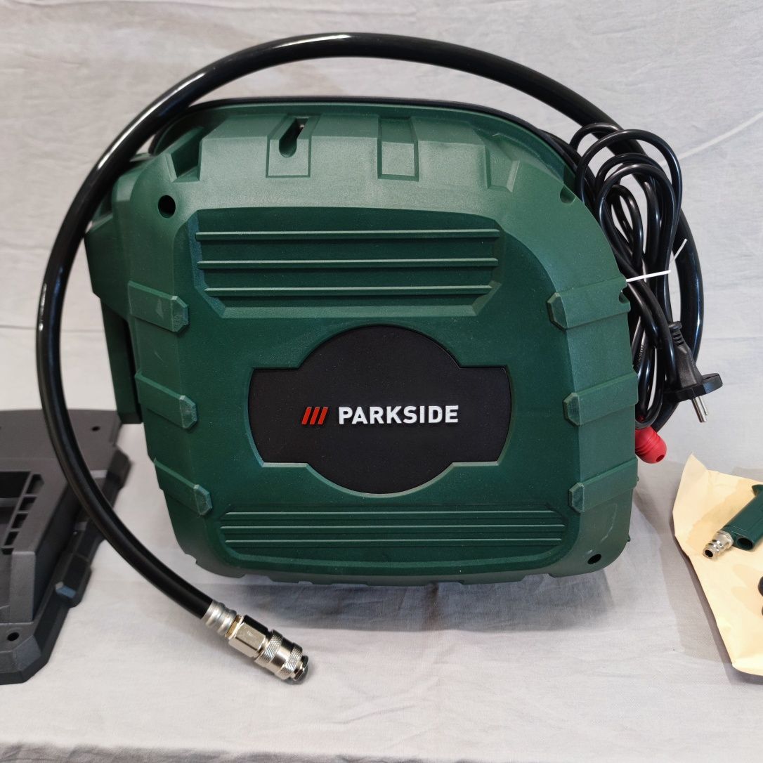 Kompresor Bezolejowy Parkside PKS 1100W A1 8ba Automatyczny Bęben+Wąż