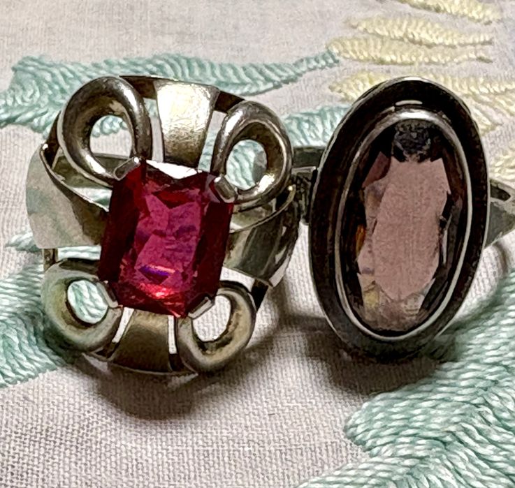 Stare Srebro art deco  stare srebrne pierścionki przedwojenne vintage