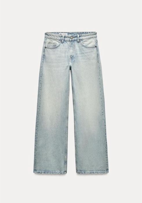 Джинси wide leg mid-rise full length