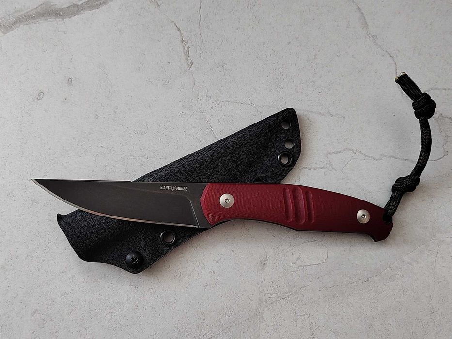 Giant Mouse GMF2 red G10 / skóra + kydex