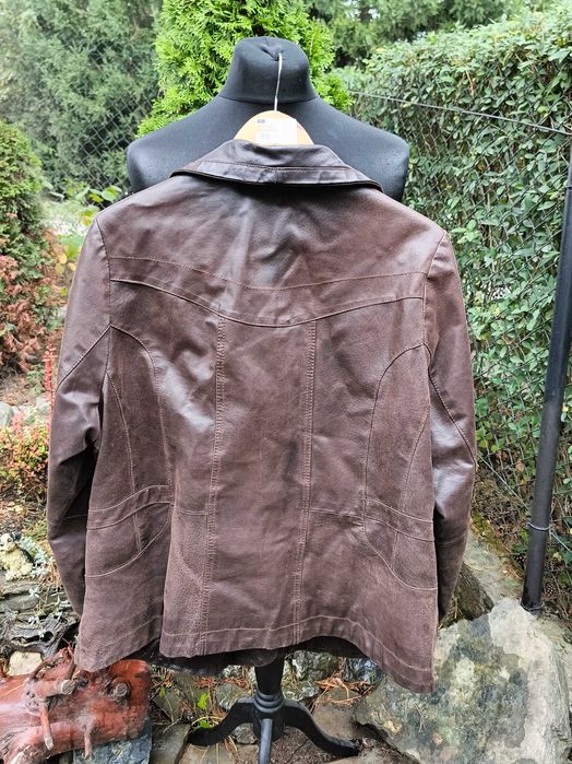 Etam skórzana kurtka z kołnierzem vintage M/L