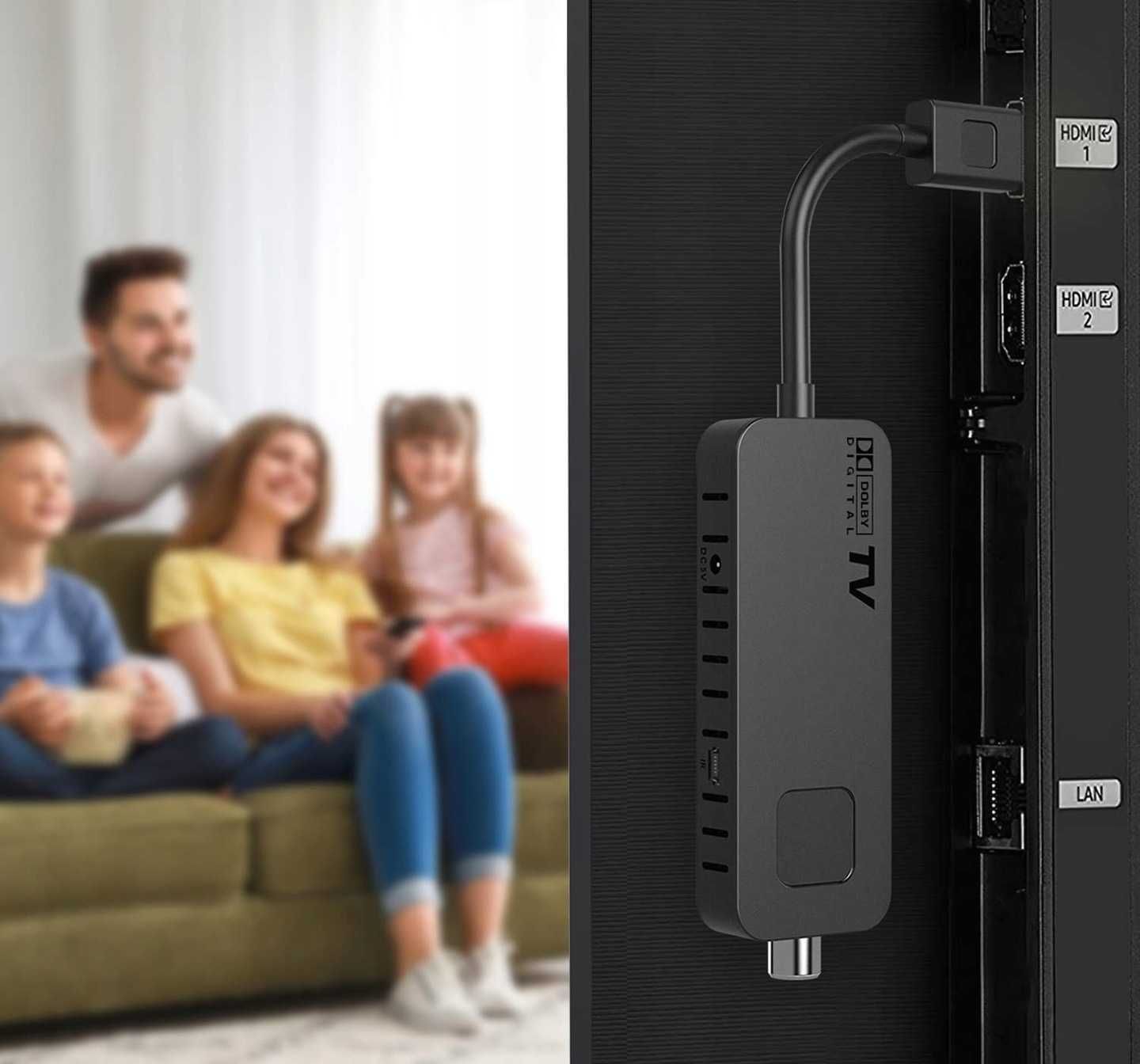 dekoder tuner TV HD DVB-T2 HEVC H.265 NIEWIDOCZNY mini stick nagrywani