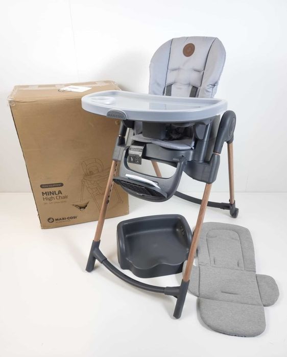 Krzesełko do karmienia Maxi Cosi Minla 2w1 Essential Grey z regulacją