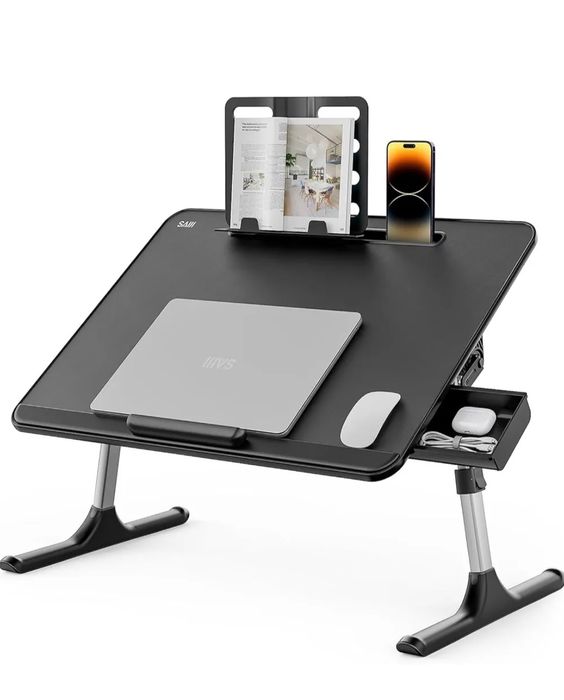 Składany stolik na łóżko pod laptopa regulowany 60x40cm SAIJI