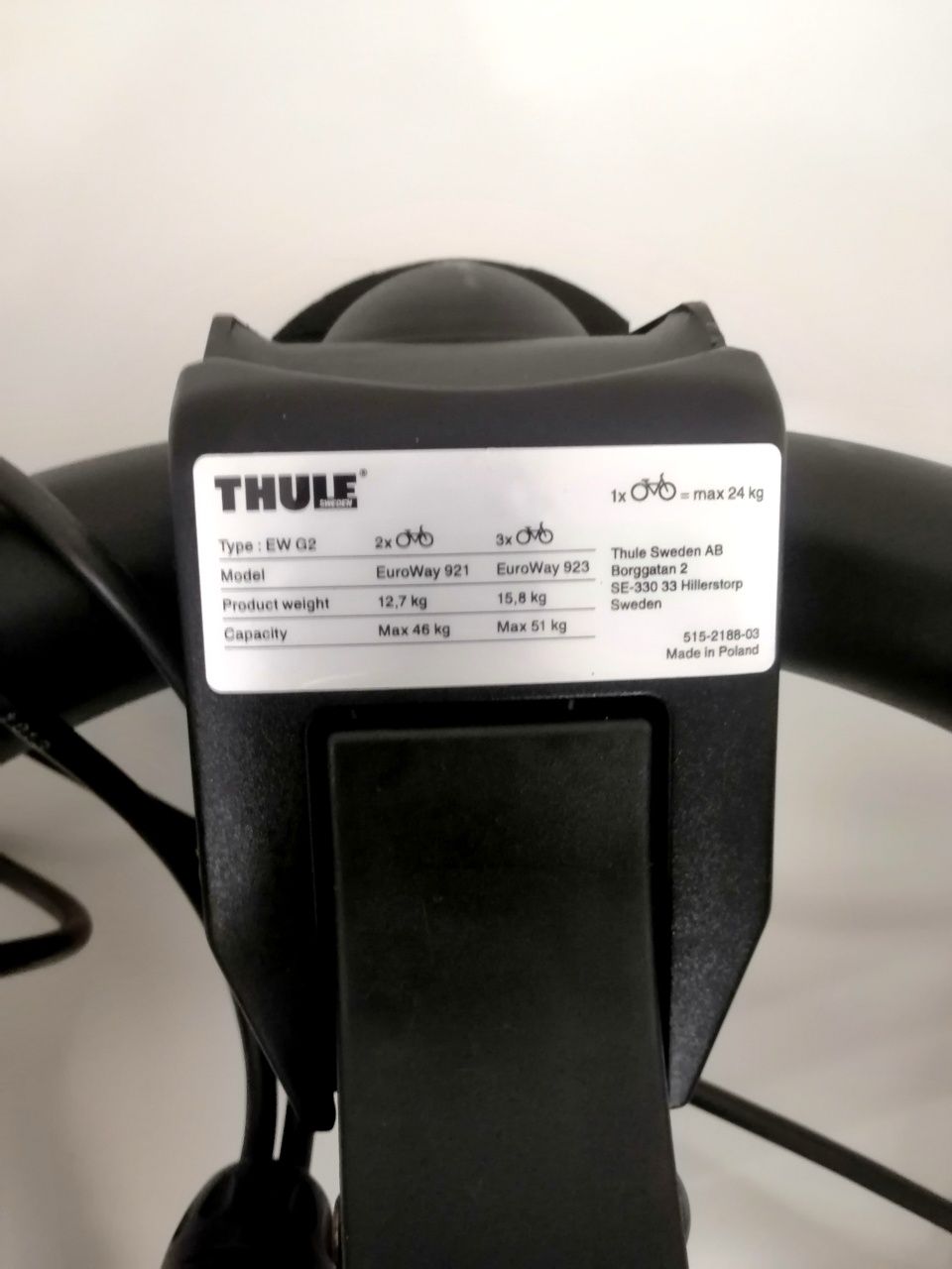 Bagażnik rowerowy Thule EuroWay 921 na dwa rowery