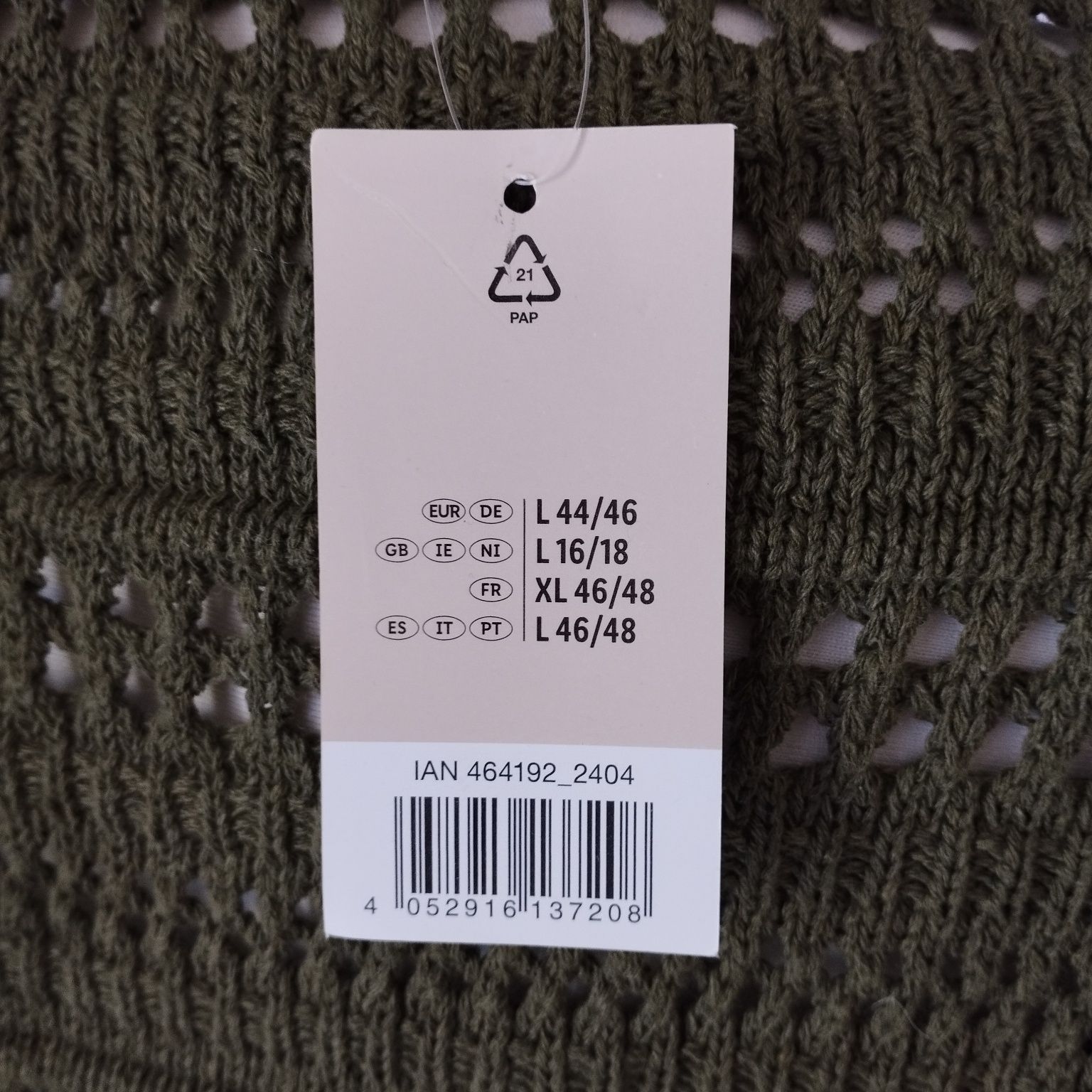 Nowy sweter damski Esmara z metką, rozmiar 44/46, ciemnozielony, dzian