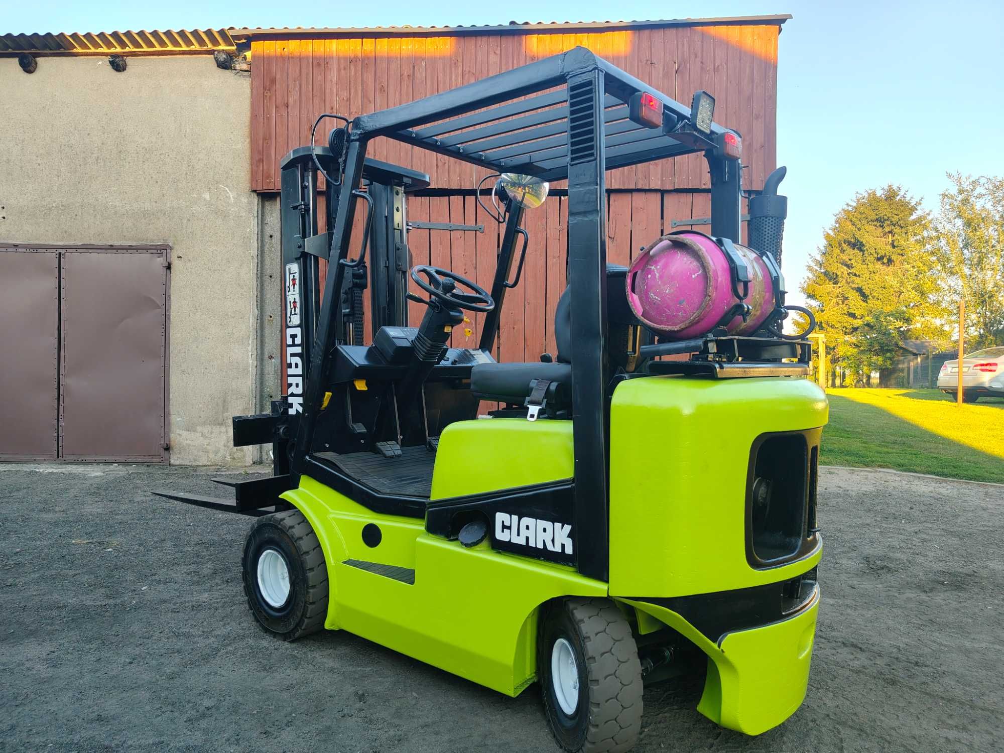 Wózek widłowy CLARK CGP 18, duplex, wolny skok, 4 sekcje, 2001r FV23%
