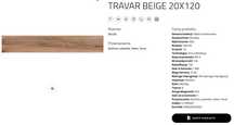 Gress płytka Travar beige matt 20x120 LIS Ceramika