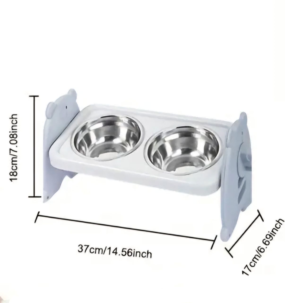 Suporte duplo com altura ajustavel para comida e agua - cao / gato