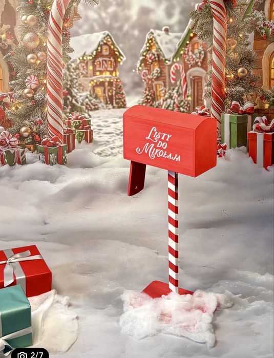 Skrzynka na listy Mikolaja drewniana