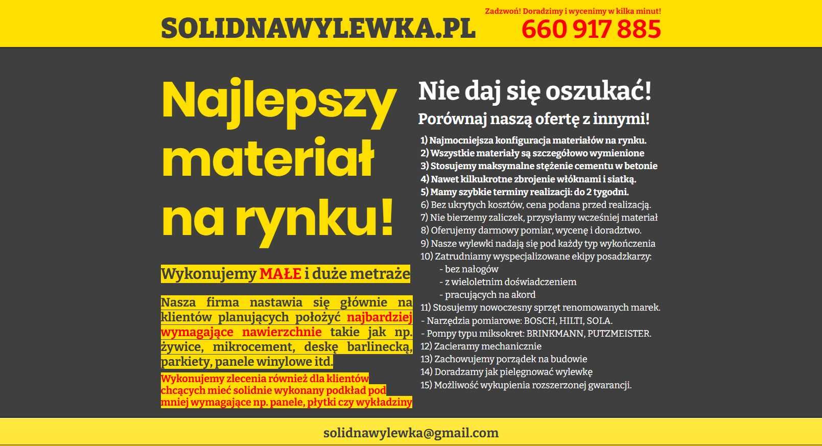 Wylewki maszynowe MAŁE i duże m² GWARANCJA, PRZECZYTAJ! Beton posadzki