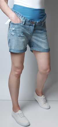 H&M MAMA_nowe ciążowe jeansowe spodenki Boyfriend_38/M