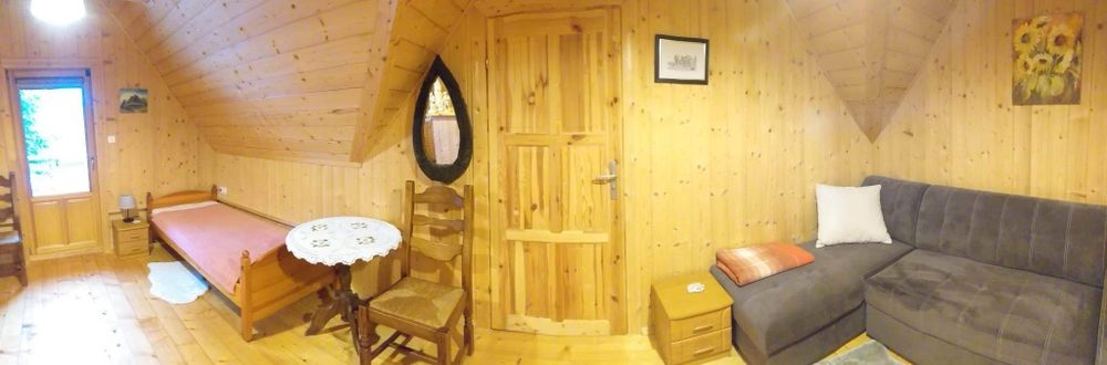 Domek Góralski Zuzia z jakuzzi/balią na Kaszubach nad jeziorem Deka