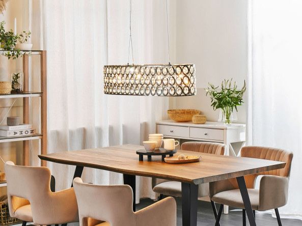 Komplet lampa srebrna chrom TENNNA S i L glamour